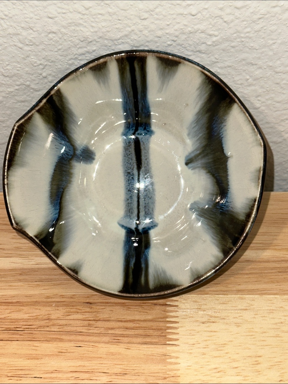 Japanese-style "tonsui" bowl for dipping sauces. Makers mark stamp on back